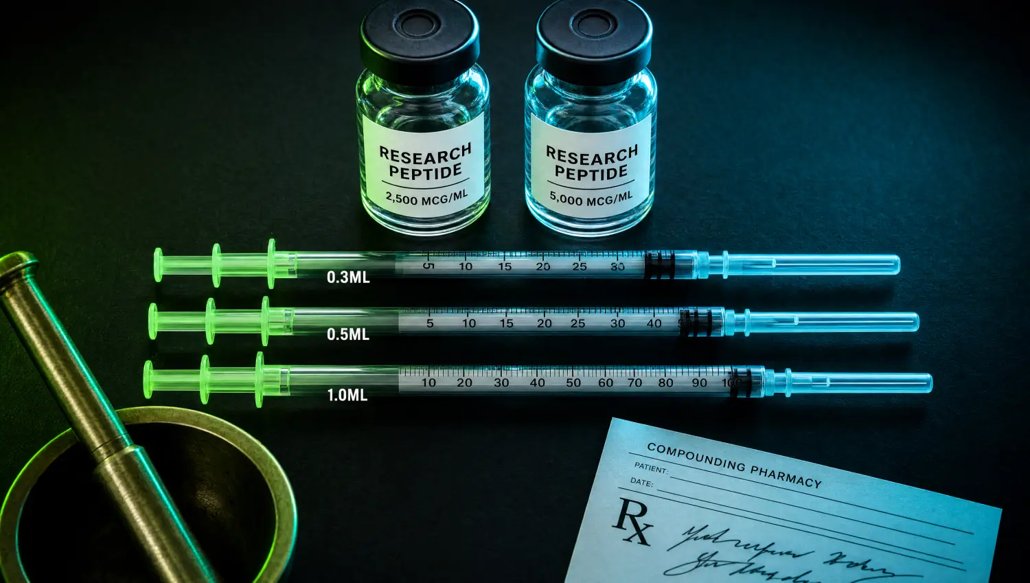 Peptide dose mcg to syringe units conversion chart